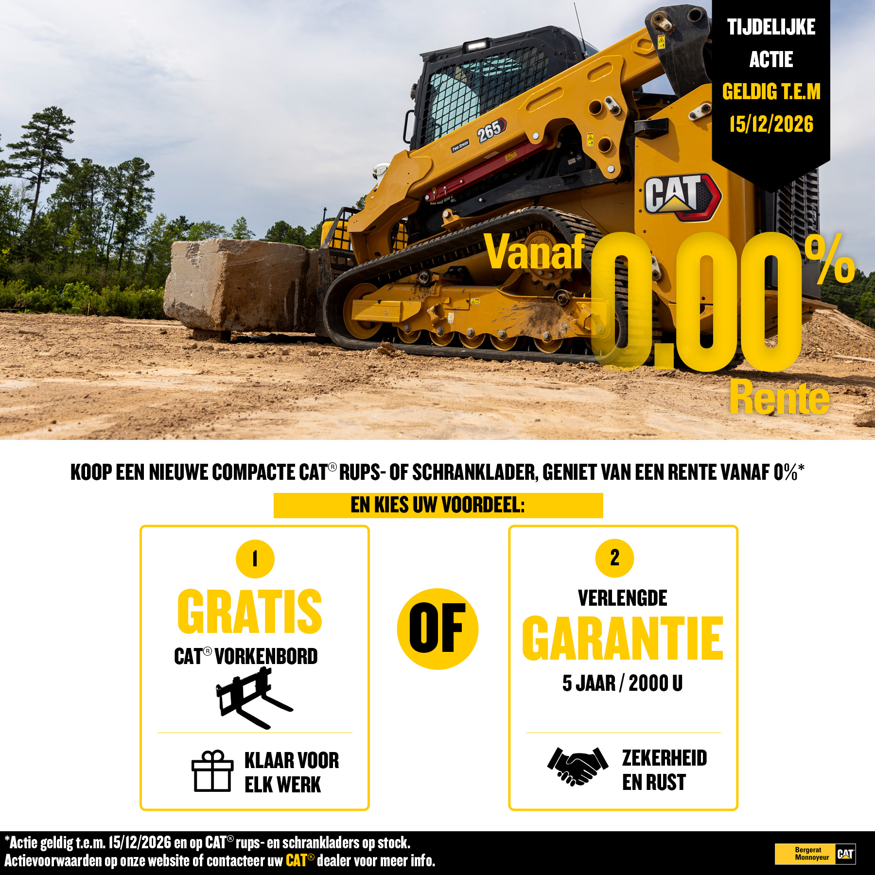 CAT® Compacte Rupsladers en Schrankladers actie