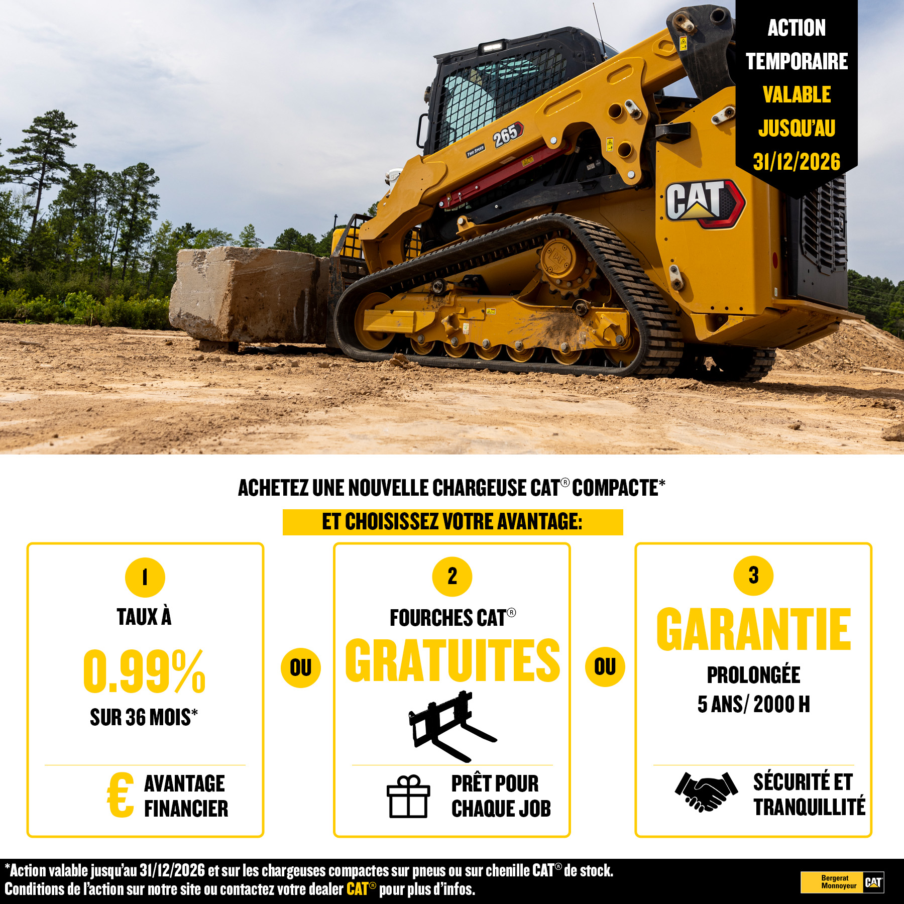 Offre Chargeuses compactes sur chenilles et à direction différentielle CAT®